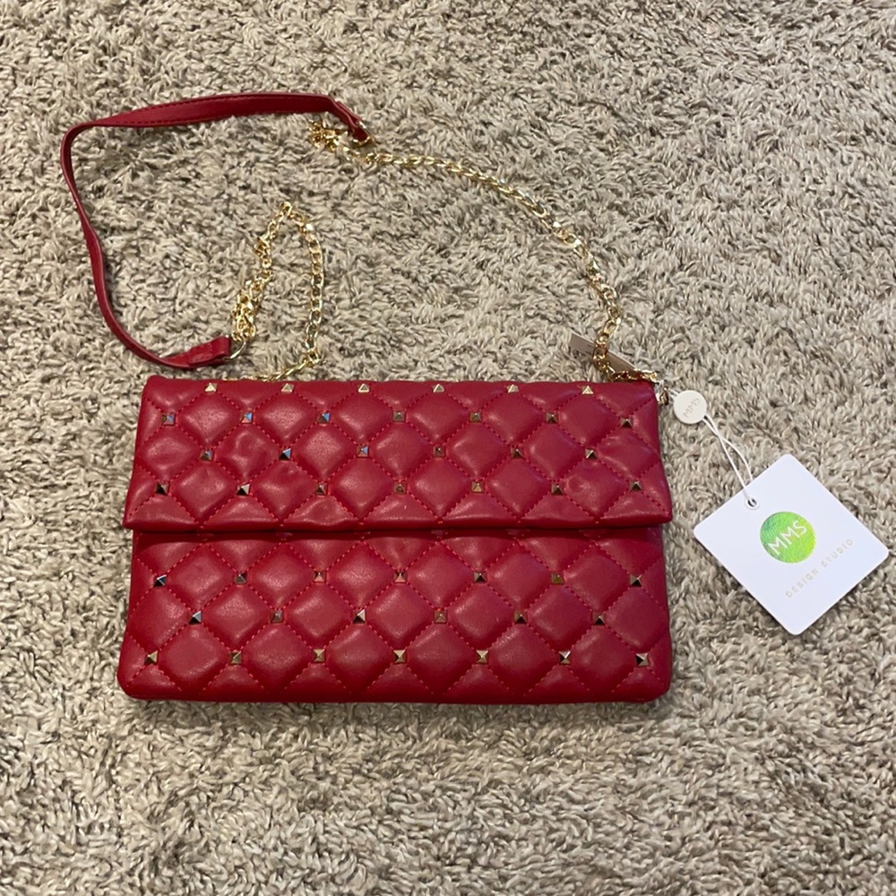 Red with studs bag